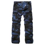 iCKER Cargo Combat Trousers Men Work Camo Army Military Tactical Multi Pocket Camouflage Pants