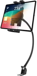 GDZN Tablet Holder for Car Seat Rail with 19.7" Gooseneck Metal Arm, Heavy Duty Anti-Shake Truck Floor Seat Bolt Tablet Mount for iPad Pro 12.9 Air Mini, Galaxy Tab, iPhone, Fire HD, 4-13" Devices