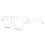 Eymen I Hexagonal Transparent Zero Power Spectacle Frames for Men and Women | Unisex Eyeglasses