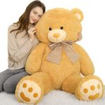 MorisMos XXL Giant Teddy Bear Soft Toy, 150cm Brown Cuddly Teddies for Girlfriend, Massive 1.5m Large Stuffed Teddy Fluffy Big Plush Bear for Kids Birthday Wedding Deco