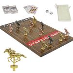 HOROW Metal Horse Racing Board Game Card Board Game Finish Line Luxury Edition Solid Wood Race Game Board 11 Batches of Metal Model Horses 2 Sets of Dice and 2 Boxes of Cards…