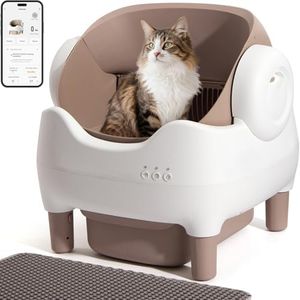 Fsitego Katzenklo Selbstreinigend: Automatische Katzentoilette mit App-Steuerung – Elektrische Katzentoilette mit Großem Fassungsvermögen – Geruchsfrei, Einstieg Von Oben, Inklusive Müllbeutel