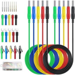 ALLmeter 1M 15A Scalable Banana Plug Multimeter Test Leads Set with Probes, Alligator Clips, and U-Shaped Forks for Electrical Testing