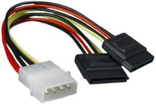 Astrotek 4 Pins to 2X 15 pins 18AWG RoHS Internal Power to SATA Molex Cable