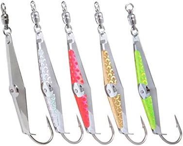 CLARKSPOON Spoon-Squid Precision Fishing Spoon for Spanish Mackerel, Bluefish, Tuna, Atlantic Bonito, & More! - Size 0 Spoon-Squid w/Ball Bearing Swivel - 5 Pack Assortment