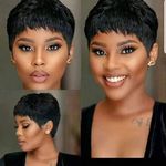 Fereowth Short Human Hair Wigs for Women Pixie Cut Wigs Short Straight Boy Cut Ladies Wigs Natural Black 1B Color