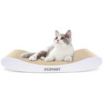 Aibuddy Cat Scratcher, Curve Scratching Pad Reversible Cardboard Lounge Bed with Organic Catnip [ 44x 25x 7cm, Superior Cardboard & Construction]