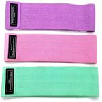 EVOVIBE Fitness Resistance Hip Loop Bands, Fabric Exercise Bands for Men & Women, Portable & Durable, Anti Slip Bands for Leg, Glutes, Hip, Squats, Gym Workout, Easy to Use - Pack of 1 (Set of 3)