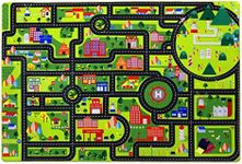 Fashionwu Kids Playmat Car Rug Educational Car Rugs Large City Life Play Mat for Bedroom Play Room Game Area Non Slip Kids Foam Rug Playtime Activity Mat for Toddler Baby Boys and Girls 5 x 7