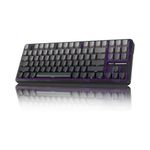 AULA F87 Wireless Side Engraved Keycaps Mechanical Keyboard | Tri-Mode BT5.0/2.4GHz/USB-C Gasket Hot Swappable | Pre-lubed Switches, 75% TKL RGB Gaming Keyboard (Gradient Gray, Space Crystal Switch)