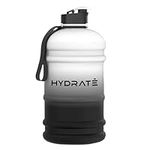 HYDRATE XL Jug Half Gallon Water Bottle - BPA Free, Flip Cap, Ideal for Gym, Large Sports Bottle, Extra strong material - Mono (74 oz water bottle)