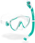 CRESSI Tinetto & Iguana Dry Aqua Green/White - Kids Snorkeling Kit (Mask & Snorkel) for Children from 6 to 10 Years Old, Green/White