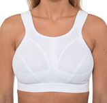 Womens High Impact Sports Bra Non Wired Plus Size Sports Bra Large Bosom Bra 34 G White