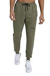 TCA Men's Utility Training Gym Tapered Jogger Trouser Trackpant Pants with Zip Pockets - Dark Army, XXL