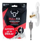 Bullfix Extra Plasterboard Fixings Heavy Duty Starter 8 Pack, Drywall Anchor, Plasterboard Wall Plug Alternative for Dot & Dab, Stud Wall & Hollow Cavity Wall Anchor Kit with Screws