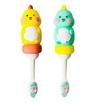 FunBlast Kids Toothbrush Animal Design Soft Tooth Brush, Extra Microfiber Soft Bristles Toothbrush For 3-6 Years Old Children, Manual Toothbrush For Kids, (Pack Of 2 Random Colour Dino) - Multicolor