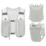 Hydration Bag with 2L Water Bladder, Bottle & Mobile Holder Pouch | Reflective Running Vest for Men & Women | Breathable Hydration Vest for Running, Cycling, Hiking, Trekking & Bike Riders (Grey)
