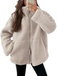 ANRABESS Womens Fleece Jacket Oversized Zip Up Sherpa Fuzzy Casual Coats Winter Fall Outerwear 2024 Clothes with Pockets Small