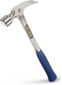 Estwing - ESTE324S Framing Hammer - 24 oz Long Handle Straight Rip Claw with Smooth Face & Shock Reduction Grip - E3-24S Silver