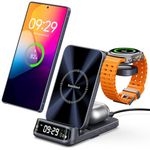 SwanScout 708S Wireless Charging Station for Samsung S25/Watch 8, 3 in 1 Wireless Charger for Samsung S24/S23/S22/Z Flip/Fold,for Galaxy Watch 8 Classic/7/Ultra/6/5,Galaxy Buds 3/3 Pro(NO Adapter)