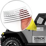 Premium American Flag Magnets for Trucks and Cars (3 Pack) + Bonus Reverse Flag | Magnetic US Flags Cut-Out | Powerful Magnet - Will Never Fall Off Your Vehicle | White | Not for Aluminum Cars