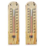 Zopper 2pk - Wall Thermometer for Indoor and Outdoor Use DIY C & F Scales Ideal for Home, Office, Garden, Greenhouse or Garage Hanging