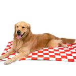 Pet Set Go Cozy Checks Poly Canvas Printed Rectangle Pet Mat Mattress | Washable Padded Pet Mat| Light Weighted Dog Flat Mat for Small Size Dogs & Cats