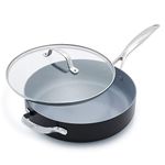 GreenPan Valencia Pro Hard Anodised Healthy Ceramic Non-Stick 28 cm/4.2 Litre Sauté Pan with Lid, PFAS-Free, Induction, Oven Safe, Grey