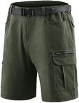 Quick Dry Cargo Shorts Men's Outdoor Summer Causal Hiking Multi-Pocket Short (No Belt), K# Army Green, 34