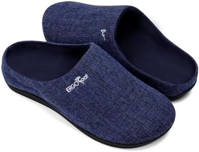 ERGOfoot Orthotic Slippers with Arch Support for Plantar Fasciitis Pain Relief, Comfortable Orthopedic Clog House Shoes with Indoor Outdoor Anti-Skid Rubber Sole