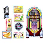 Beistle 52051 8-Pack Soda Shop Signs and Jukebox Props, 11-Inch-5-Feet