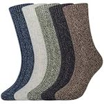 Jeasona Womens Wool Socks Thick Warm Winter Vintage Knit Thermal Gifts (Multicolored Dark)