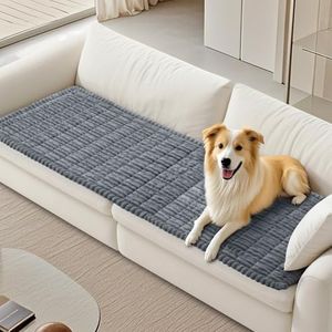 PIGLOG Non Slip Fuzzy Pet Couch Covers for Dog, Washable Couch Cushion Covers for Dogs