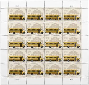 School Bus Additional Ounce USPS Postage Stamps 1 Sheet of 20 Students Children Teachers Celebration Party Announcement (20 Stamps)