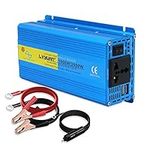 LVYUAN Power Inverter 1000W / 2000W DC 12V to AC 240V Pure Sine Wave POWER INVERTER Car Converter with Daul 3.1A USB | UN Sockets | Fan, for Car Home Laptop