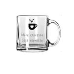 V Kraft " More Espresso Less Depresso Quote and Trendy Transparent Coffee Mug Gift for Your Birthday,gf,bf,dad,mom,Wife, Husband, on The Any Special Occasion |Coffee Mug & Tea Cup | Pack of 1|