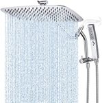 G-Promise All Metal 16 Inch Shower Head with Massage Mode Handheld, Rain Shower Head with Handheld Spray Combo, 3-Way Diverter with Pause Setting, 12 Inch Adjustable Extension Arm (Chrome)