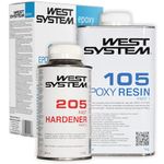 WEST SYSTEM Epoxy Resin and Hardener - 105/205 A Pack - Marine Grade Epoxy for Wood, Metal & Fibreglass, Suitable for Outdoor Use, Furniture & DIY – Ideal for Polyester Surfaces & Gap Filling