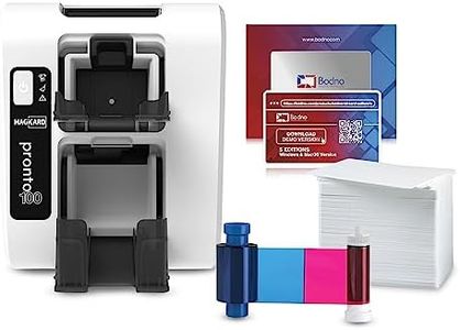 Bodno Magicard Pronto 100 ID Card Printer & Complete Supplies Package ID Software - Bronze Edition