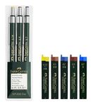 Faber-Castell TK-FINE 9760 136030 Set of 3 Mechanical Pencils Lead Thickness: 0.35 mm; 0.5 mm with 0.7 mm; barrel colour: green., Eco Bundle Maxi