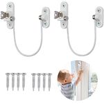 Xelparuc Window Restrictor Locks, 2Pcs Professional UPVC Window Restrictor Locks, Child Baby Safety Security Wire Catch with Screw Keys Safety