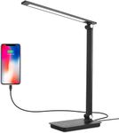 iVict LED Desk Lamp with USB Charging Port, 5 Lighting Modes, Touch Control Brightness, 30/60 Min Auto Timer, Eye-Caring Study Reading Mode[Energy Class F]