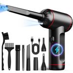 Compressed Air Duster, 3-Gear to 150000RPM Electric Air Duster, Brushless Motor, Portable Air Blower Cordless with LED Light, Rechargeable, Air Cleaning Kit for Cleaning Keyboard, PC, Car, Home