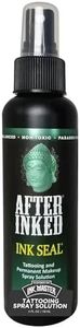 After Inked Ink Seal Spray – Tattoo & Permanent Makeup Cleanser, Moisturizing Mist Skin Cleanser, Hydrating Formula, Non-Irritating & Gentle Cleaner, for All Skin Types, 4oz Spray Bottle for Daily Use