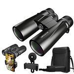 Artilection 10x42 Binoculars for Adults, HD Professional High Power Magnification Compact Wide Angle Binocular for Bird Watching, Hunting, Travel, FMC Lens with BAK4 Roof Prism