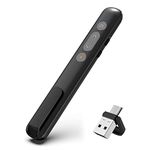 Presentation Clicker for Powerpoint Presentations,VRAJJTY Presenter Remote USB C&USB A 2 in 1,Power Point Slide Clickers for Open Hyperlinks & Volume Control Windows/Mac …