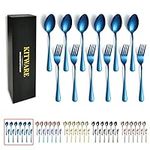 Blue Silverware Forks and Spoons Se