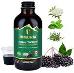 Elderberry Syrup for Adults IMMUNIA. Elderberry Concentrate with Elderflower, Thyme and Peppermint. No Sugar Added. Delicious Taste. 24 Days/Bottle