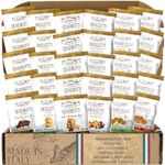 Cookies Variety Pack - Shortbread Cookie Gift Box - Assortment of 30 Packs - Gourmet Italian Cookies Individually Wrapped - Tea Cookies - Chocolate, Chocolate Chips, Coconut, Cranberry & Sesame, Ginger & Cinnamon - Kosher, Vegan