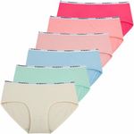 INNERSY Women Knickers Mid Rise Essential Daily Briefs Soft Big Girls Slips Multipack 6 (14, 6 Brights)